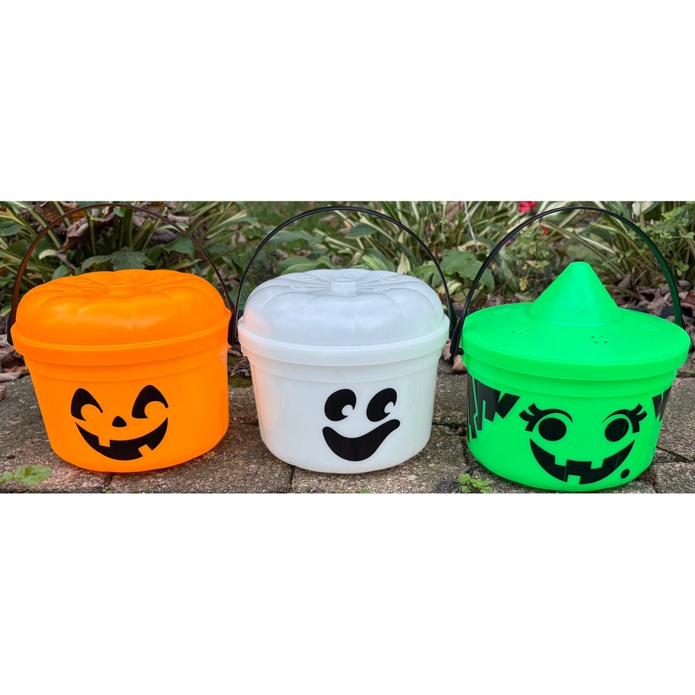 Vintage McDonalds Halloween Pails Set McBoo McPunkn McGoblin Buckets 1980s